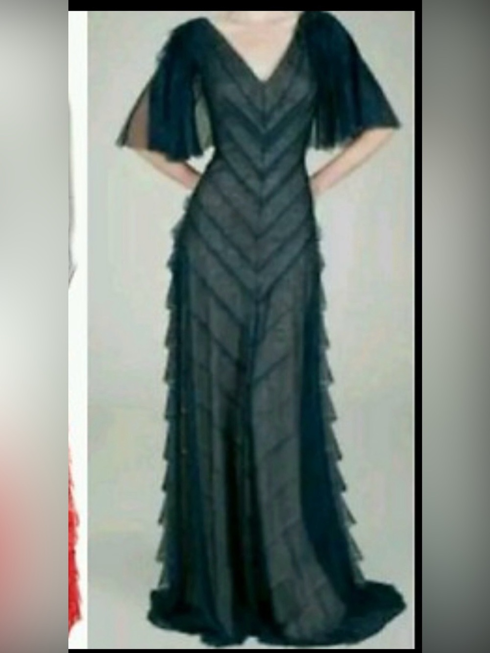 Tadashi Shoji Chantly Hand Cut Lace Tiered Formal Dress - size 2 🌟 - Picture 2 of 4